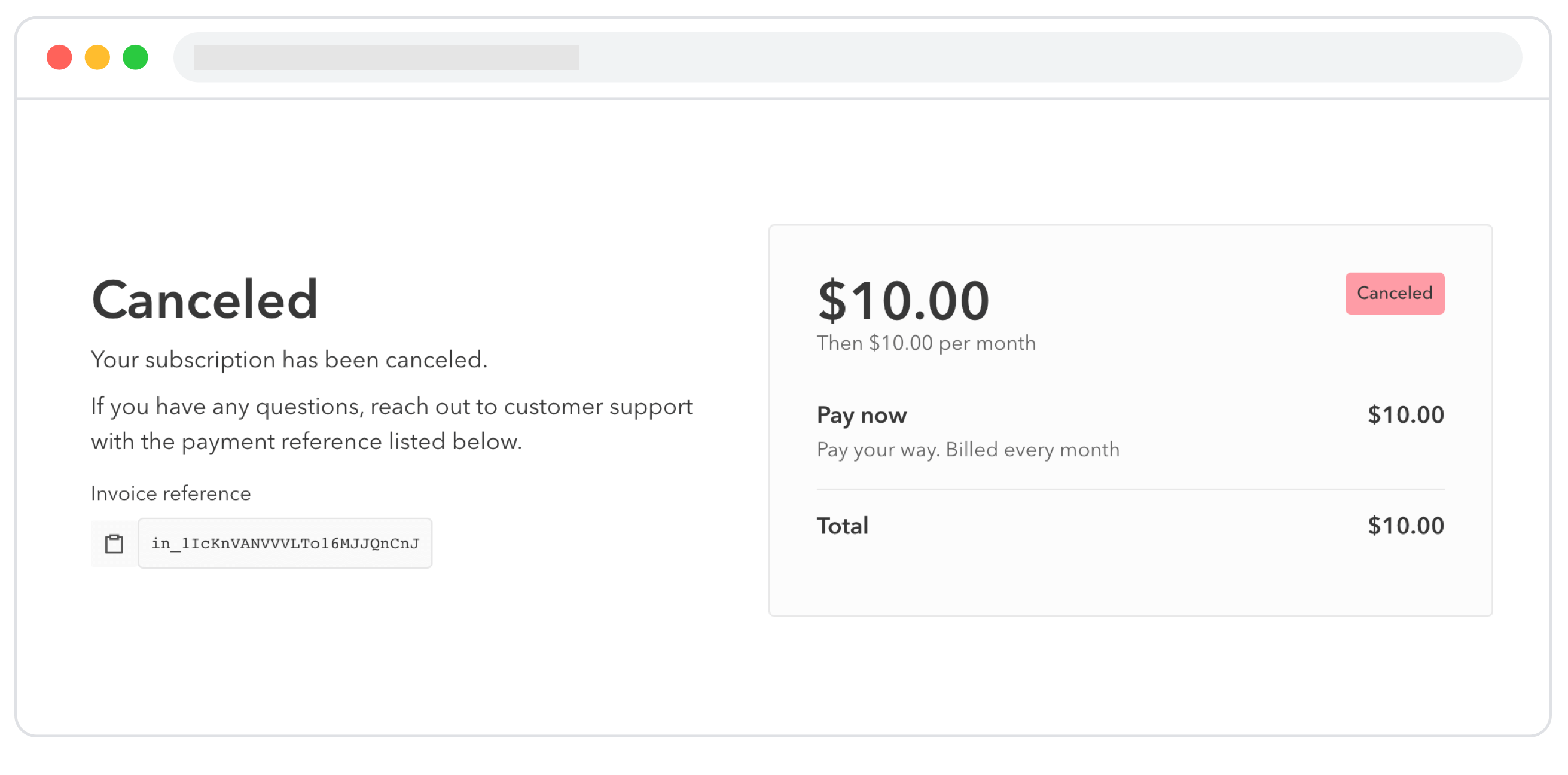 Customers billing unsubscribe